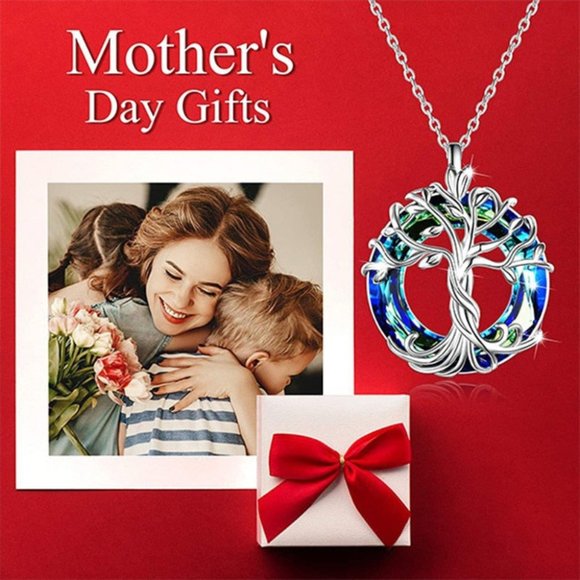 Women Tree of Life Celtic Family Tree Necklace with Circle Crystal Jewelry Gifts - Picture 7 of 7